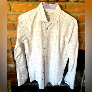 Sam Abouhassan Mens Large Slim Fit Custom Tailored Dress Shirt